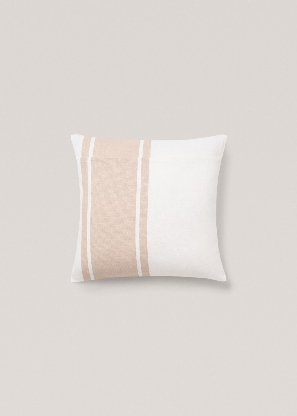 100% cotton striped cushion cover 45x45cm - Off White