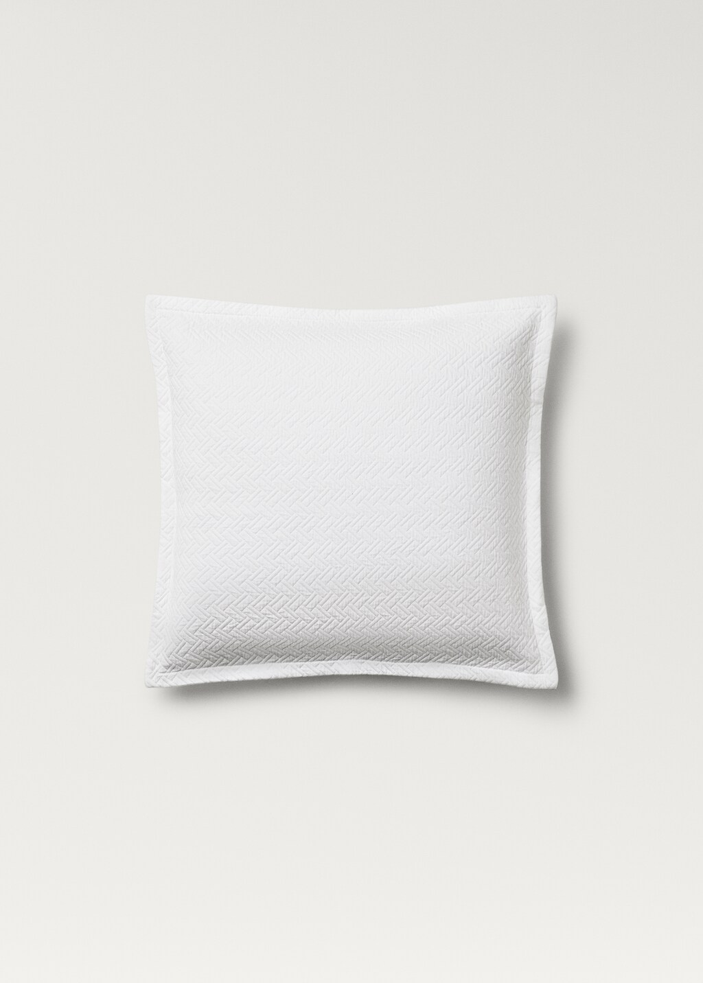 Geometric jacquard cotton bed cushion cover 50x50 cm - White