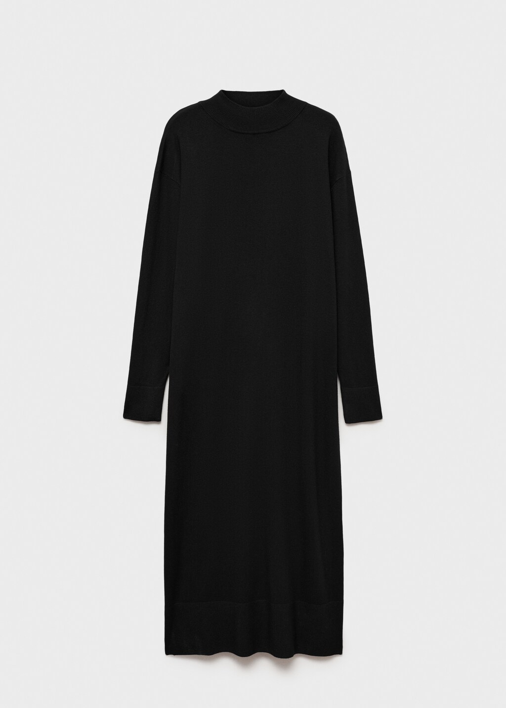 Perkins-neck knitted dress - Khaki