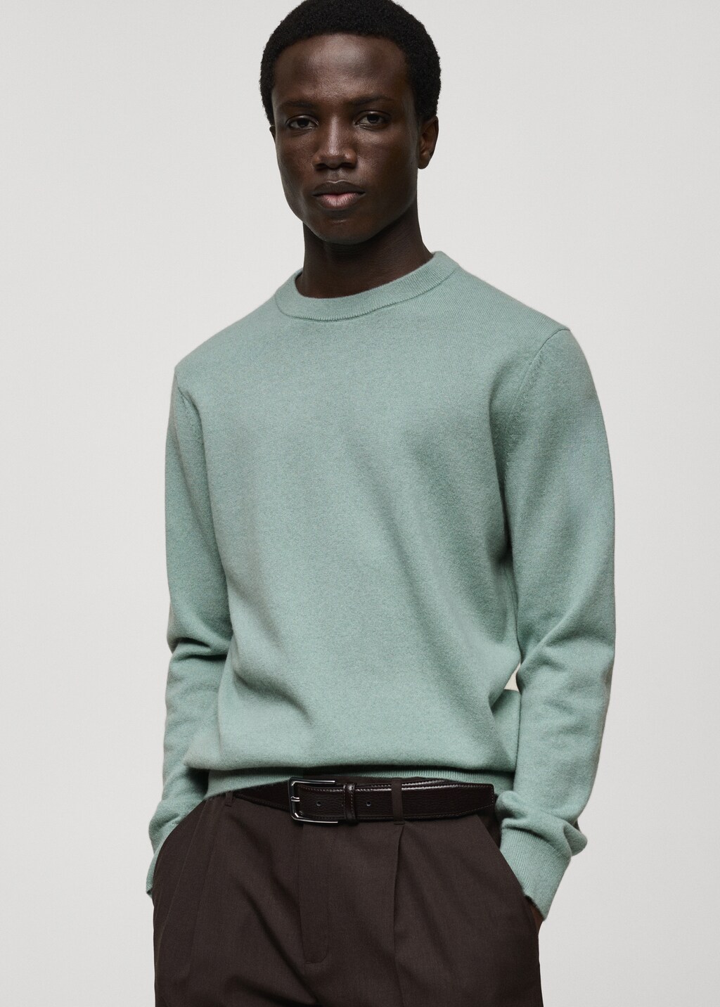 100% cashmere regular-fit sweater - Pastel Green