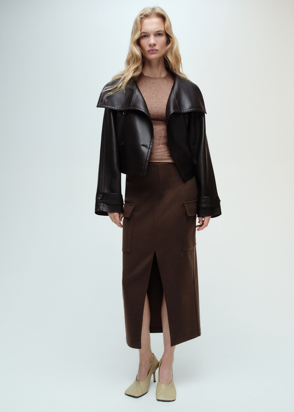 Decorative seam T-shirt - Light Heather Grey