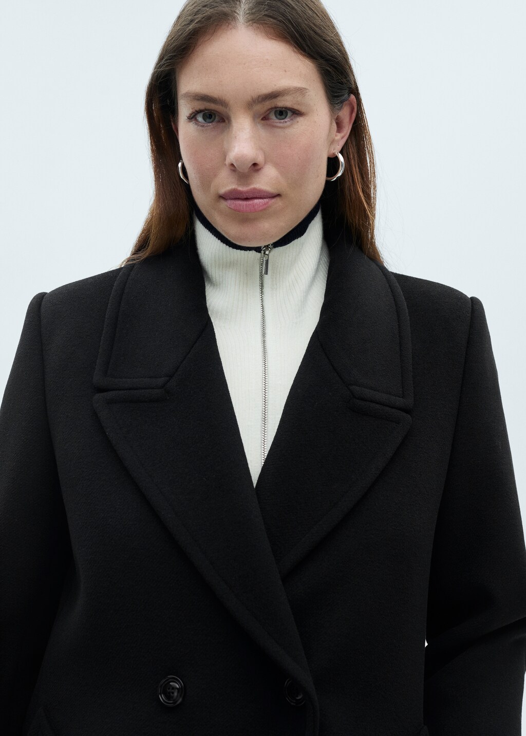 Double-breasted wool coat - Ochre