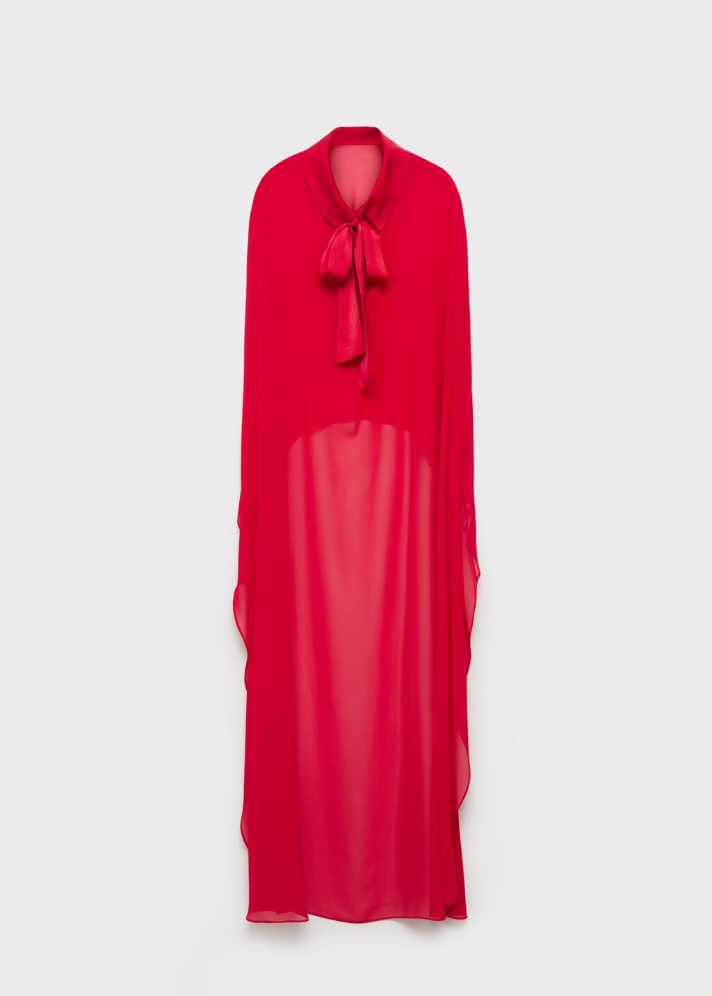 Long cape with bow - Red