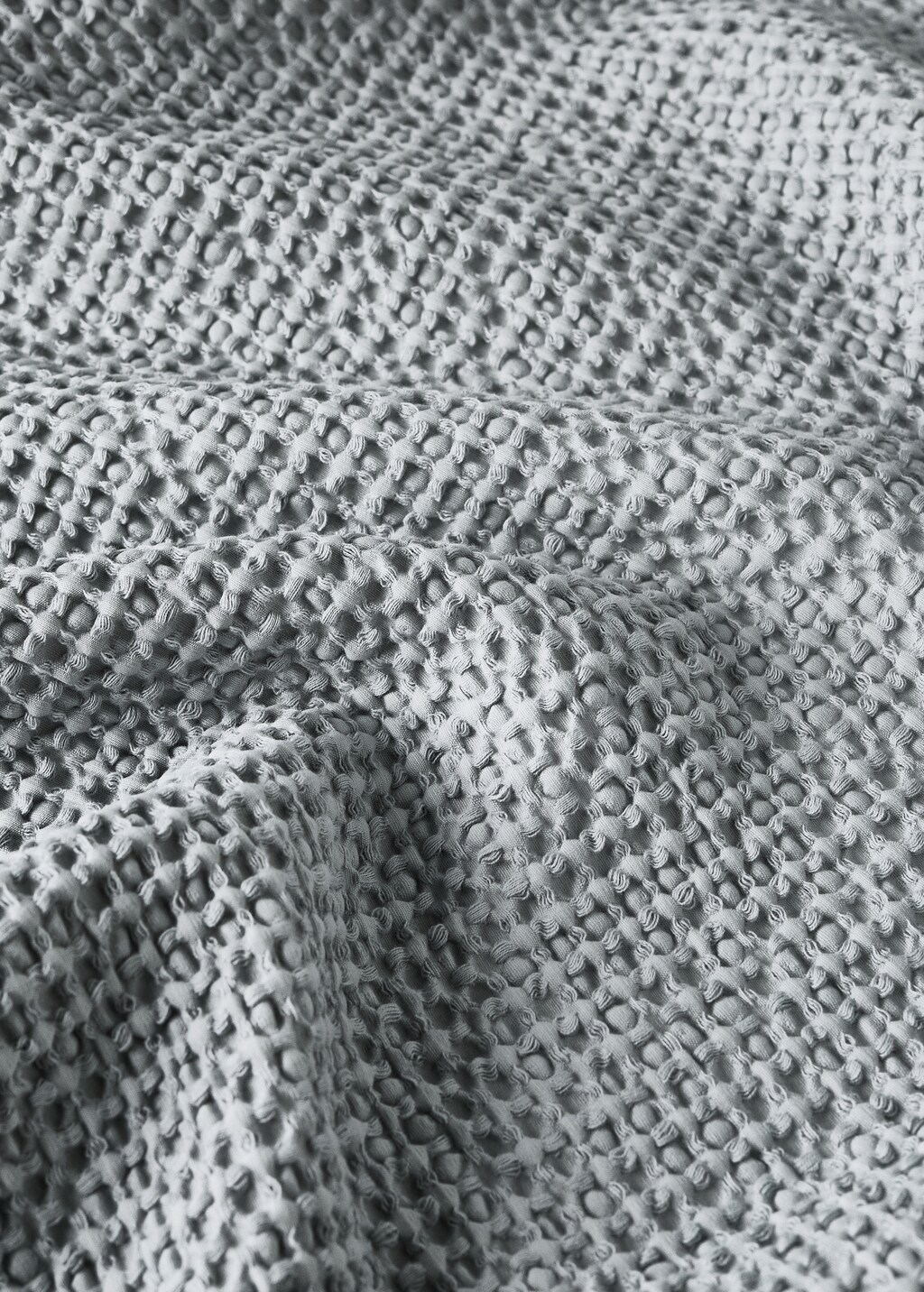 Cotton waffle garment-dyed bedspread for 90/105 cm bed - White