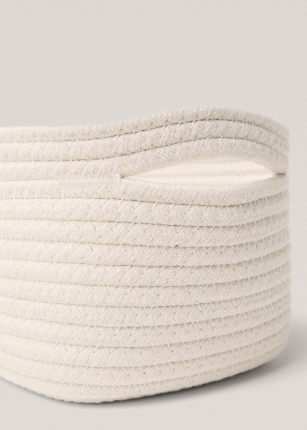 100% cotton storage basket  27x17cm - White