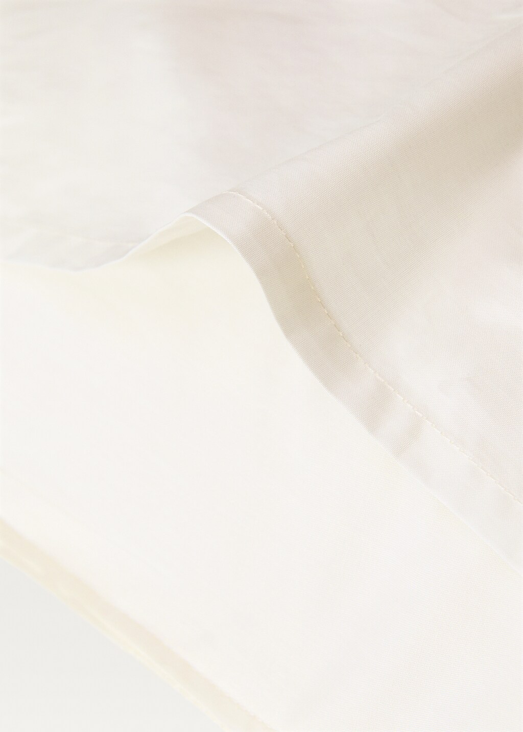 Textured cotton percale pillowcase, 60x60 cm - Ecru