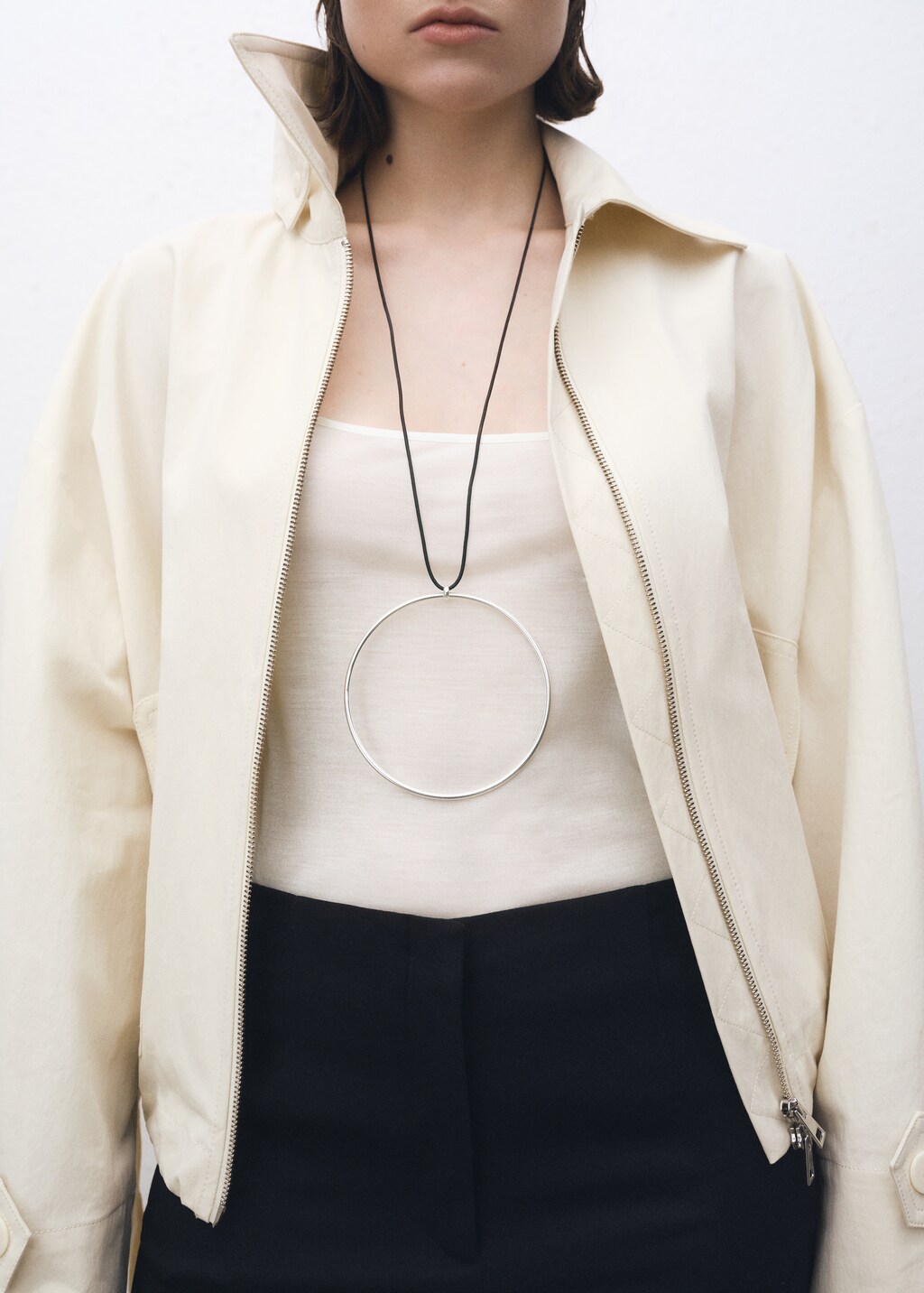 Silk top with thin straps - Black