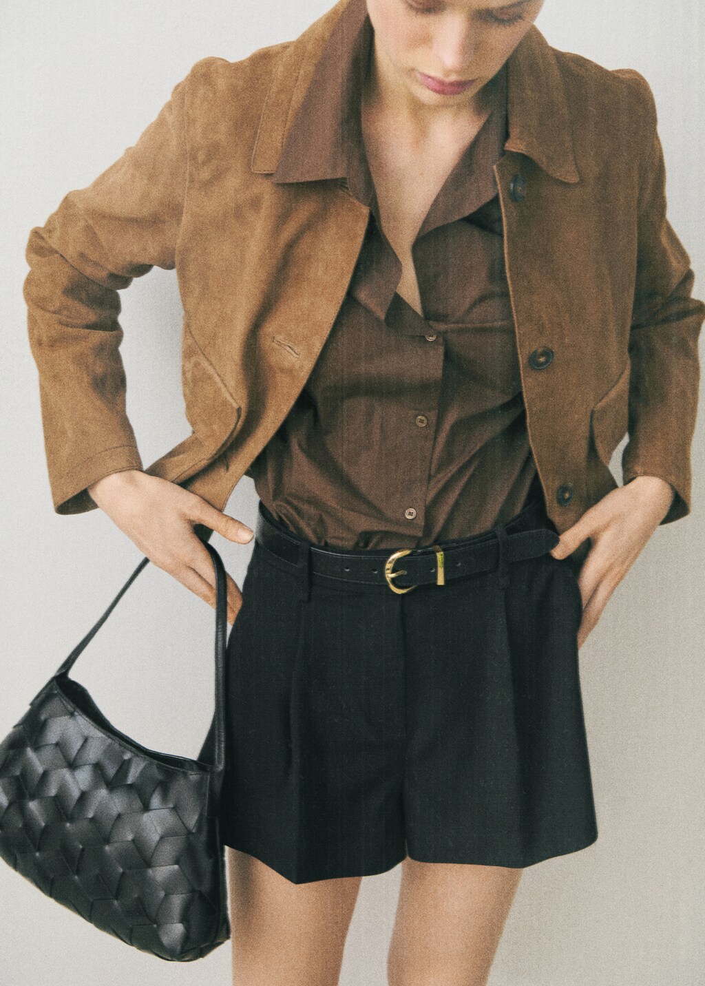 Suede leather jacket - Medium Brown