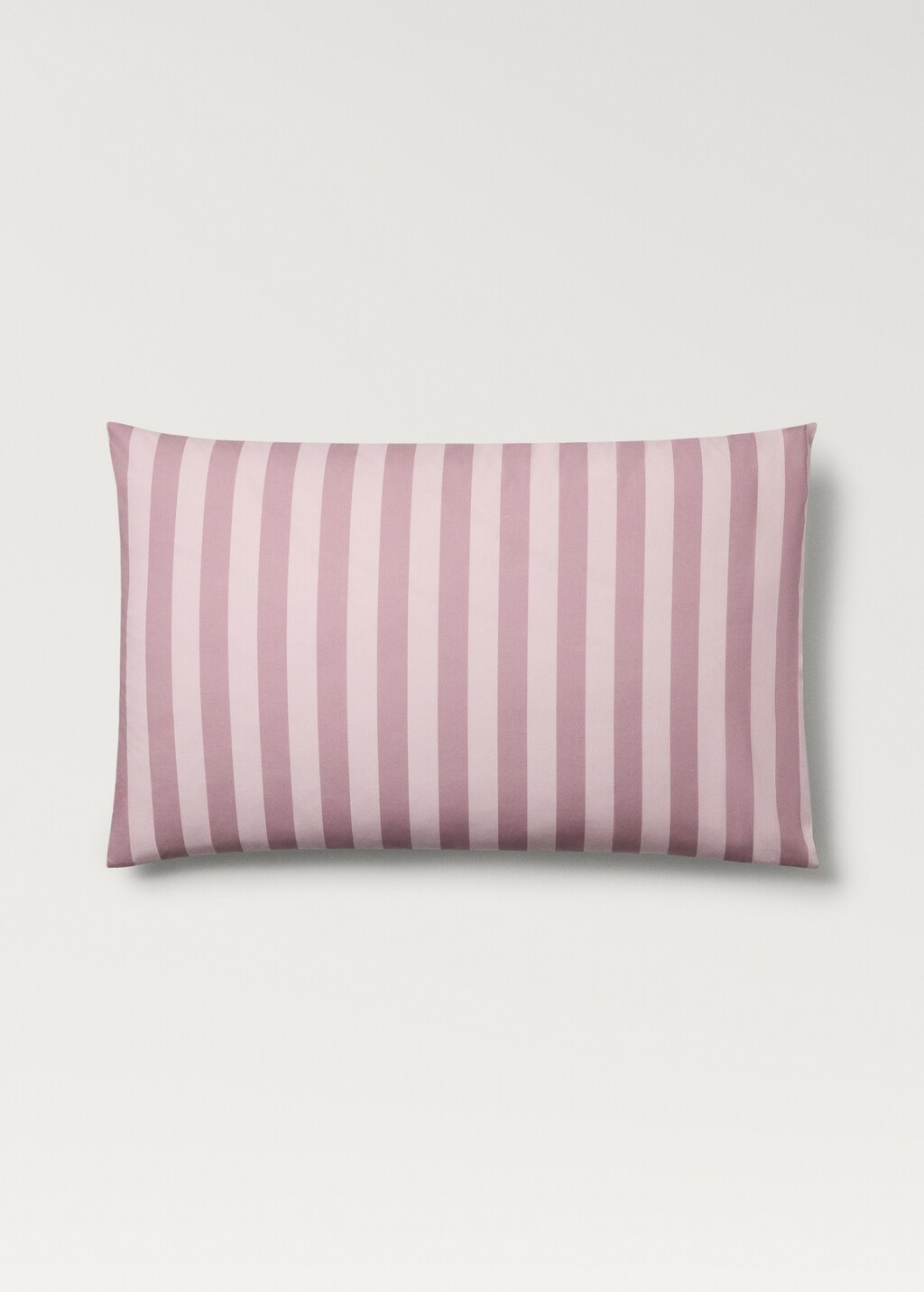 Cotton percale thick-striped children's pillowcase, 50x75 cm - Pink