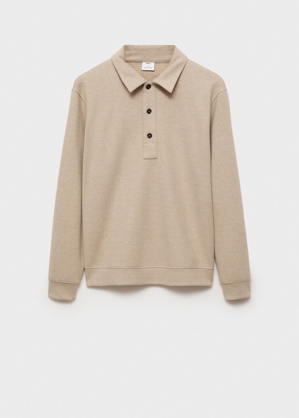 Regular fit sweatshirt-fabric polo shirt - Charcoal