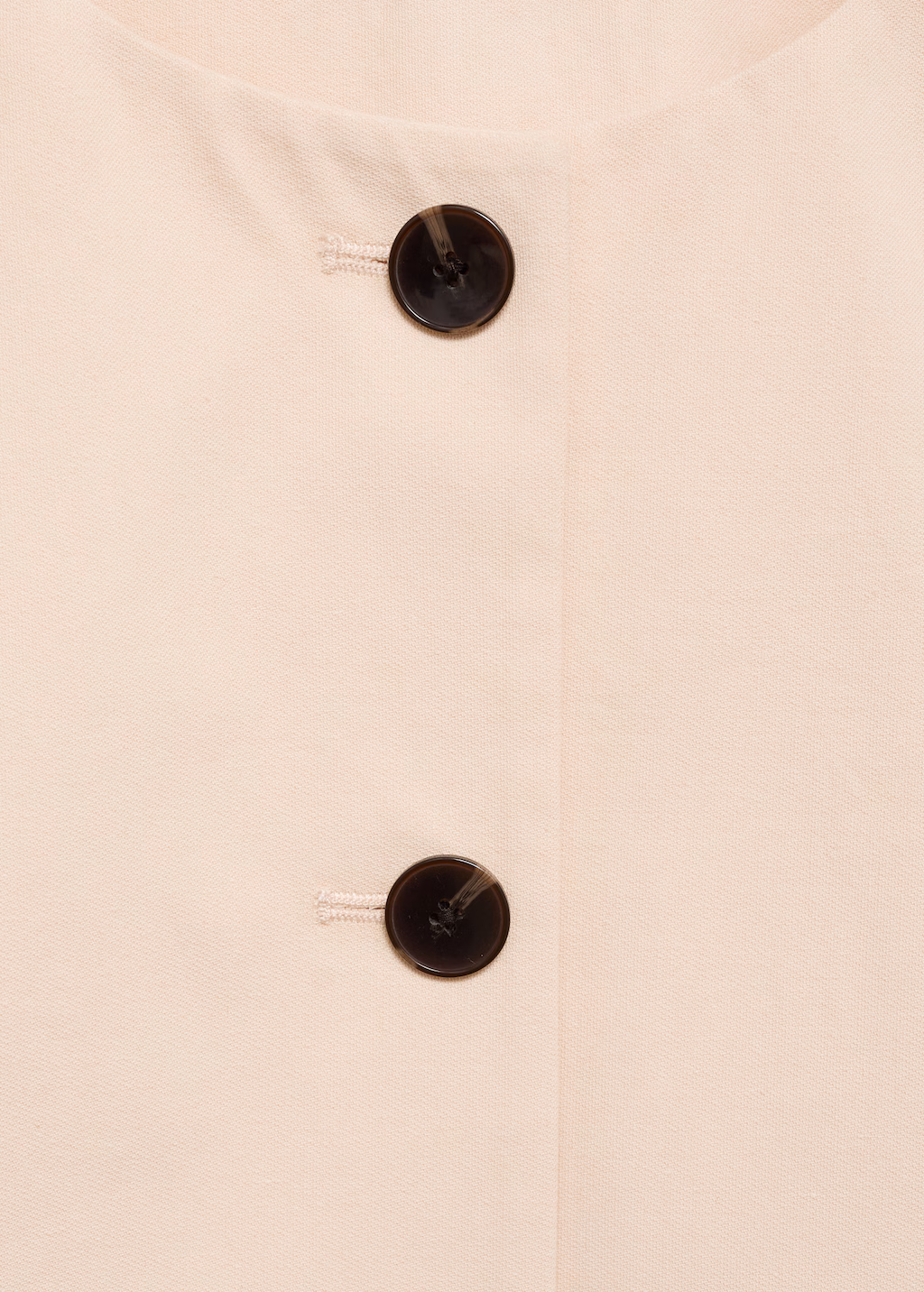 Cotton crop top with buttons - Ecru