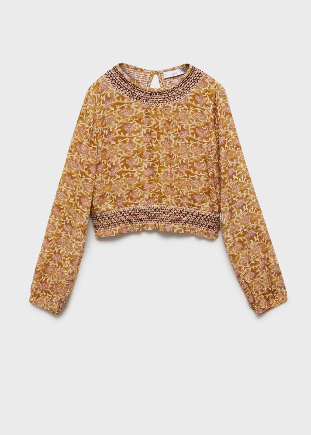 Flowy printed blouse - Ochre