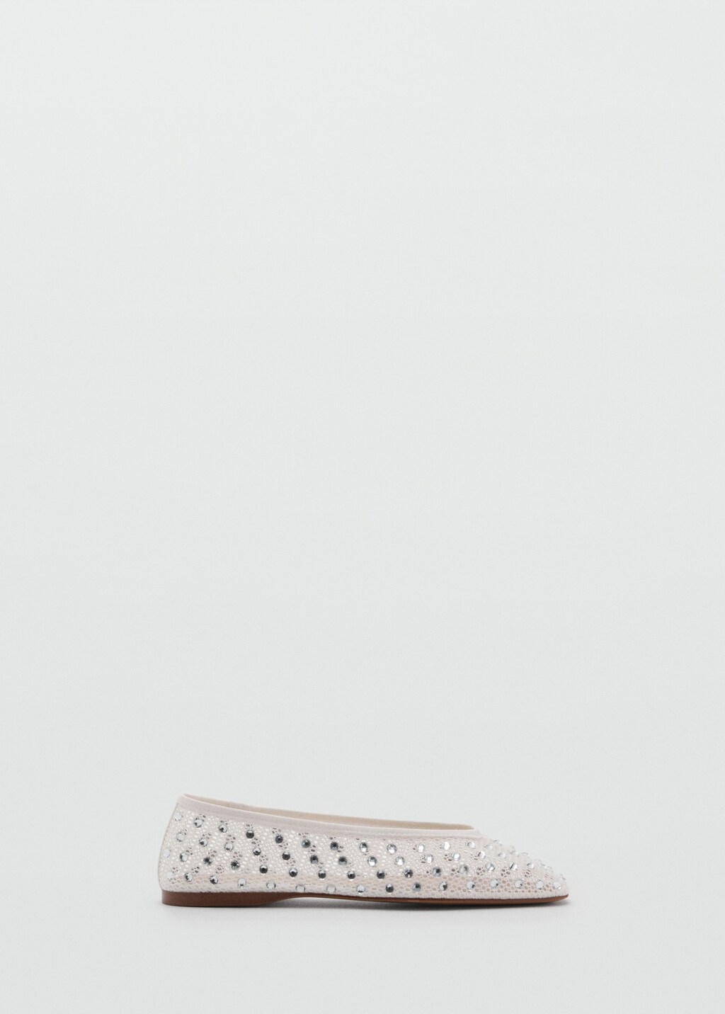 Mesh shoes with rhinestone detail - White