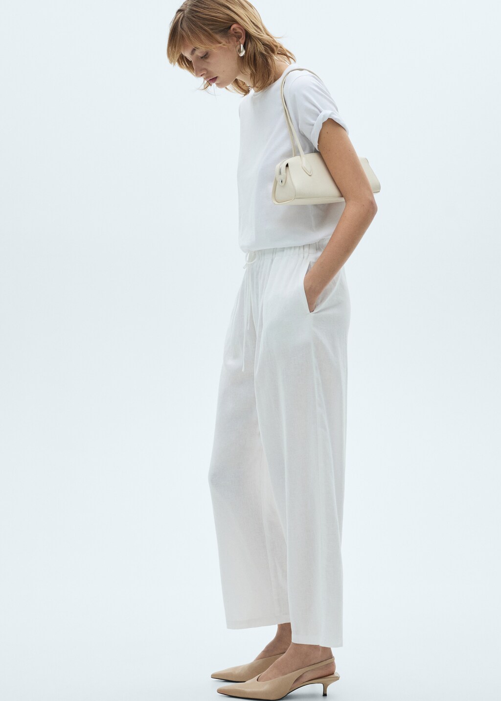 Flowing linen trousers - Fuchsia