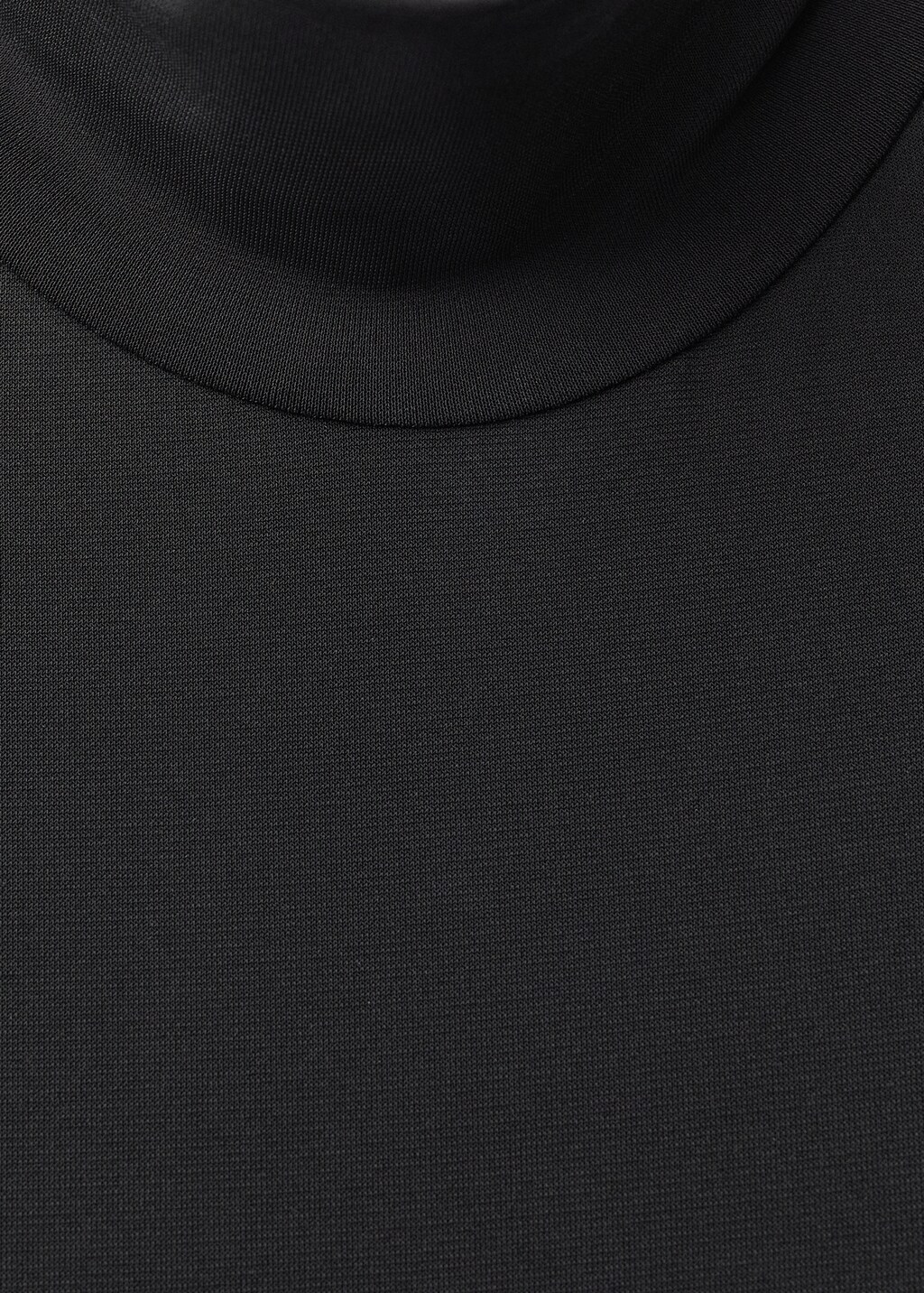 Turtleneck flared knitted dress - Black