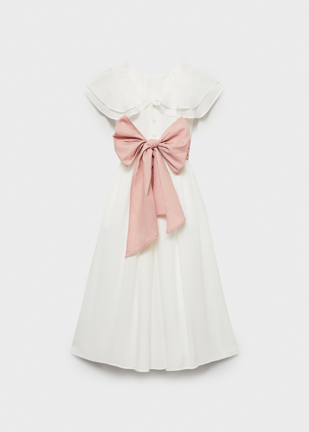 Bamboo-textured dress - White