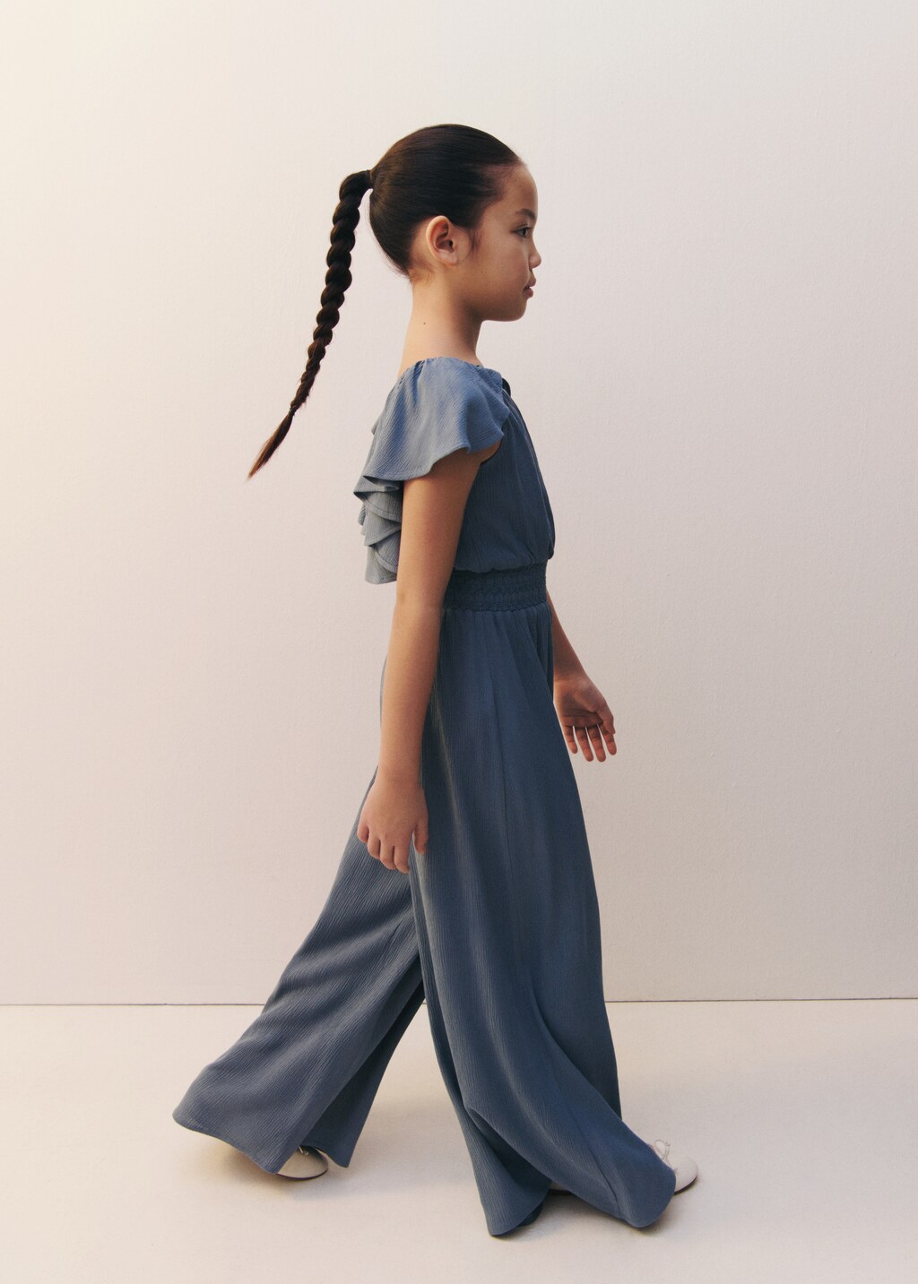Jumpsuit with gathered waist - Blue