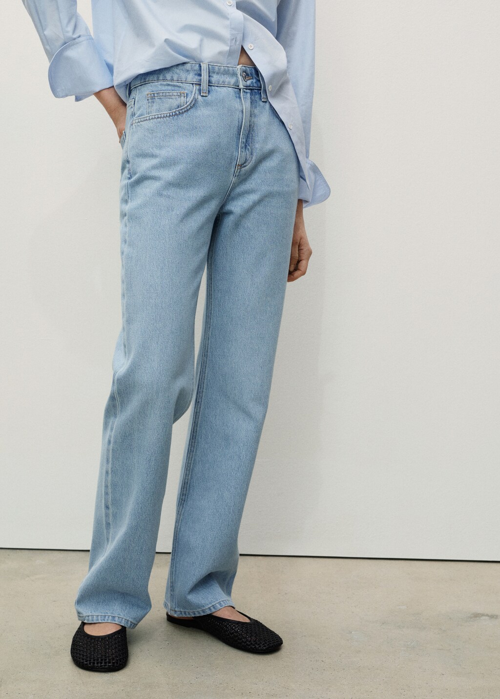 Matilda medium-rise straight-fit jeans - Black denim