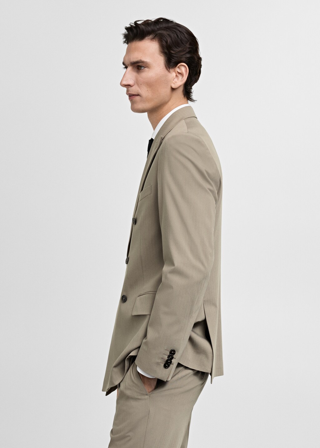 Monaco double-breasted slim-fit suit jacket - Grey