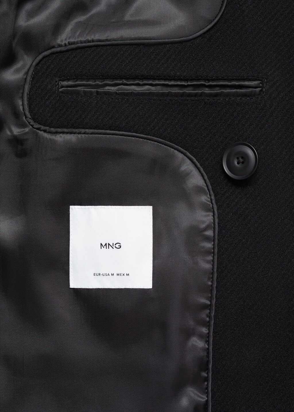 Recycled wool double-breasted coat - Black