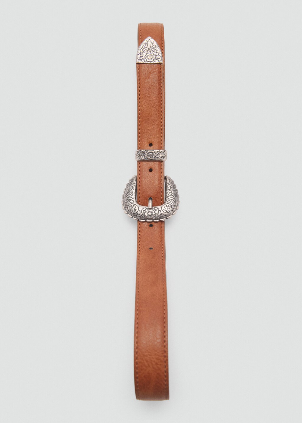 Embossed buckle belt - Black