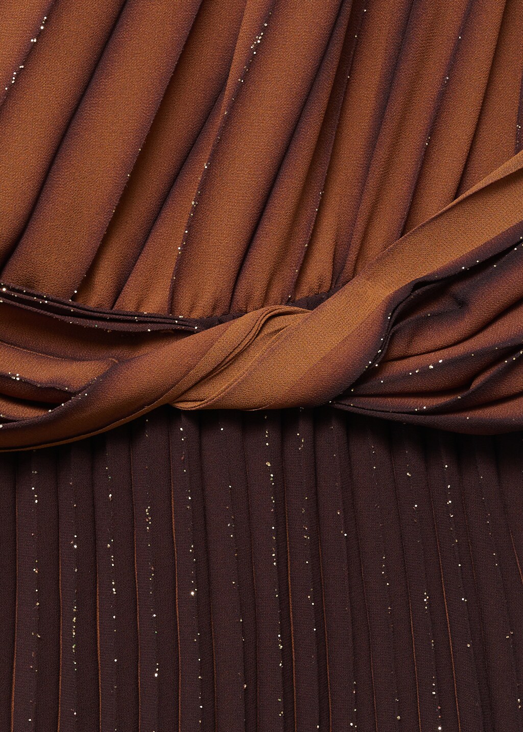 Gradient-effect pleated dress - Coffee