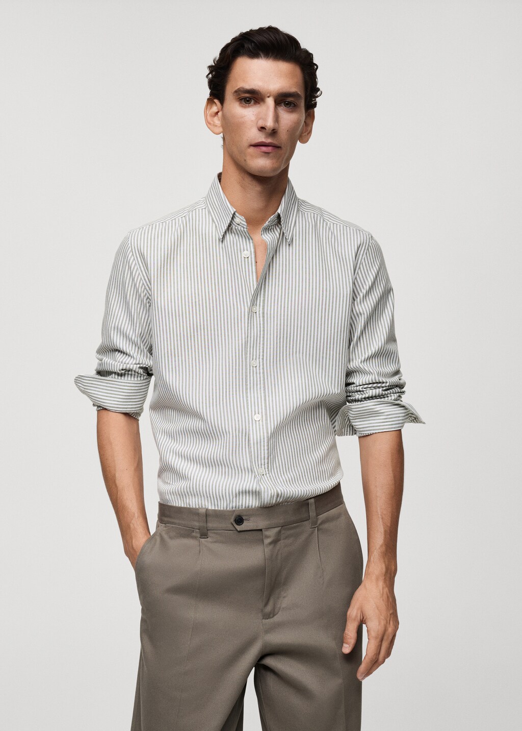 100% cotton kodak striped shirt - White