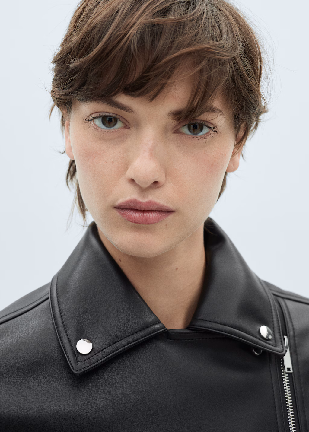 Leather-effect biker jacket - Black