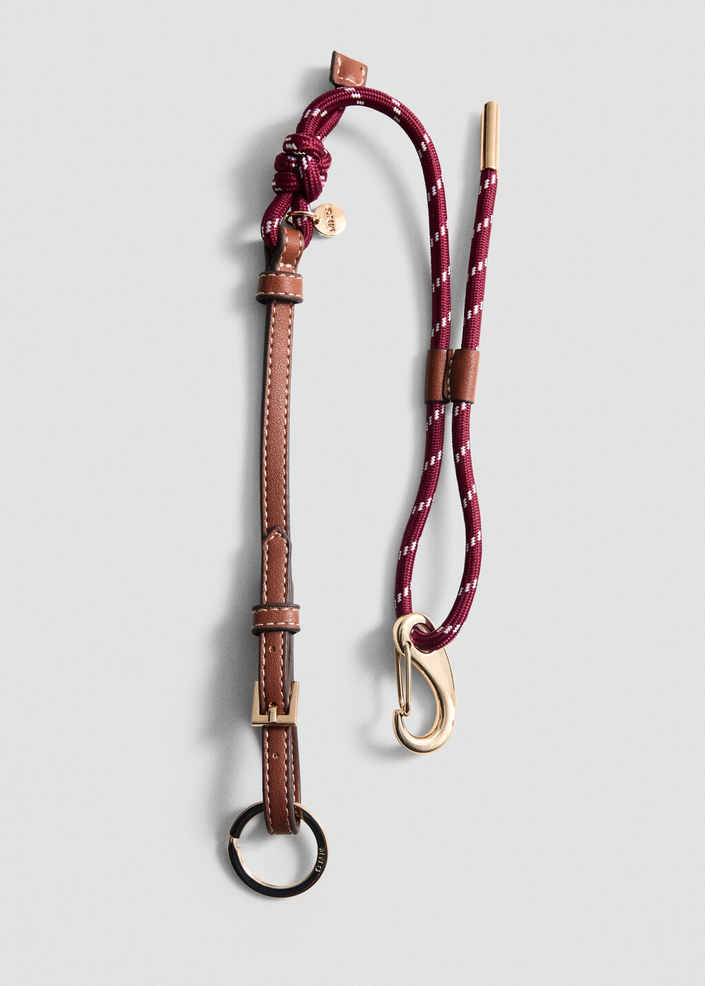 Carabiner keyring with combination - Khaki