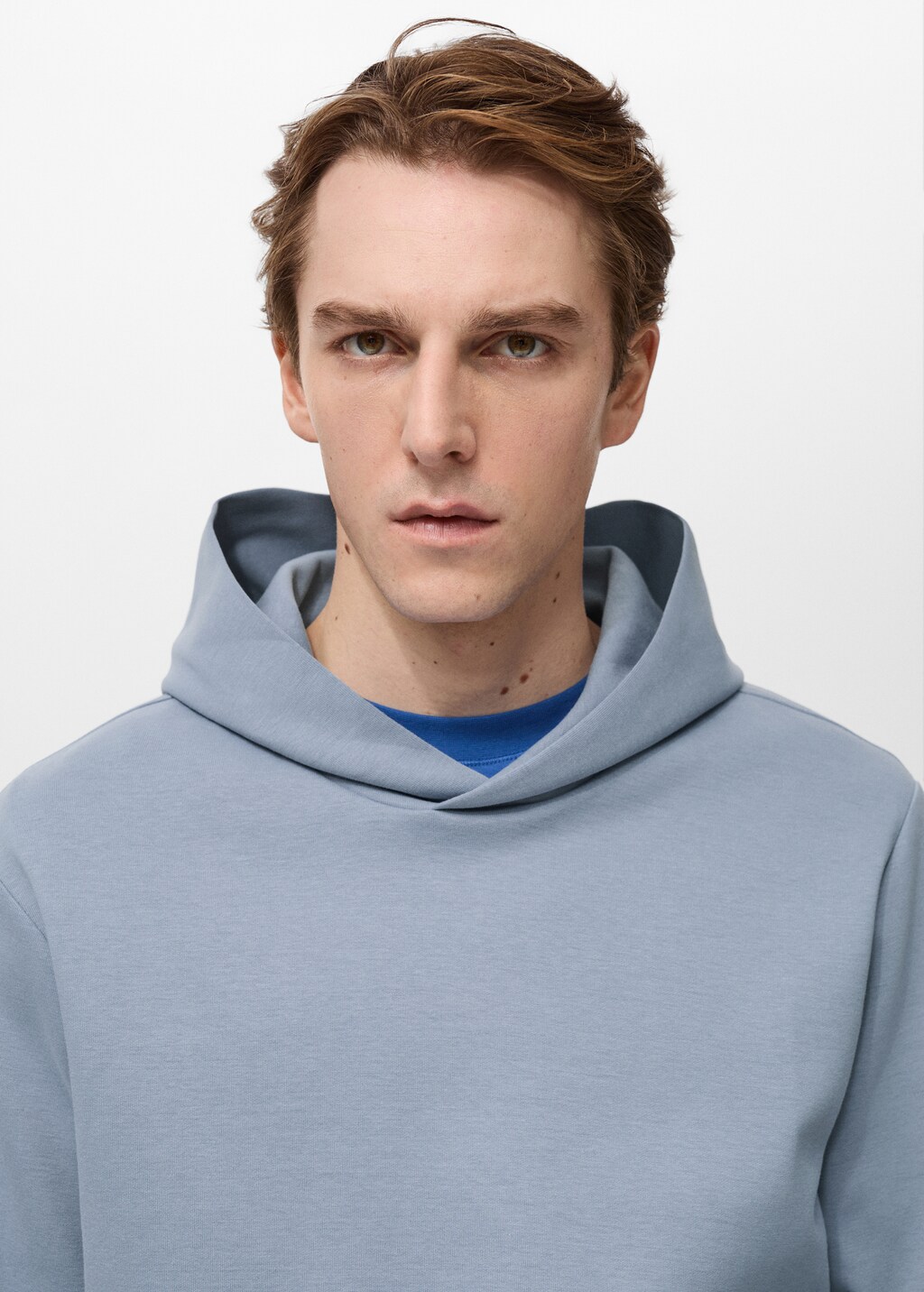 Regular-fit cotton hoodie - Night Blue