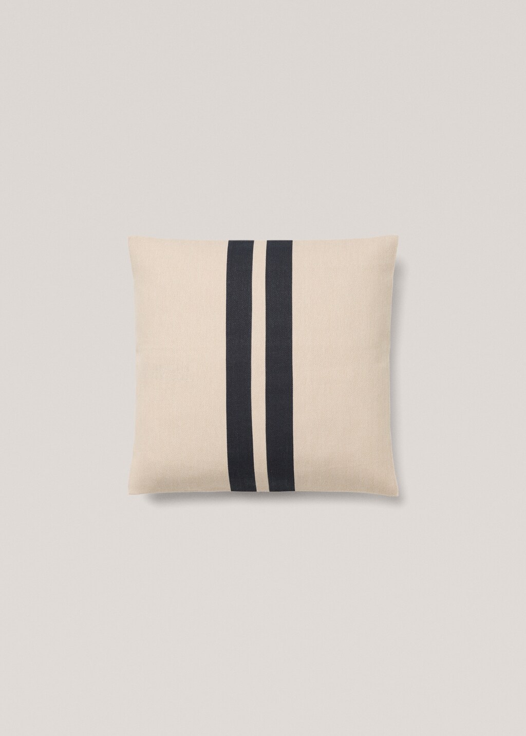 Double-stripe cotton cushion cover 45x45cm - Green