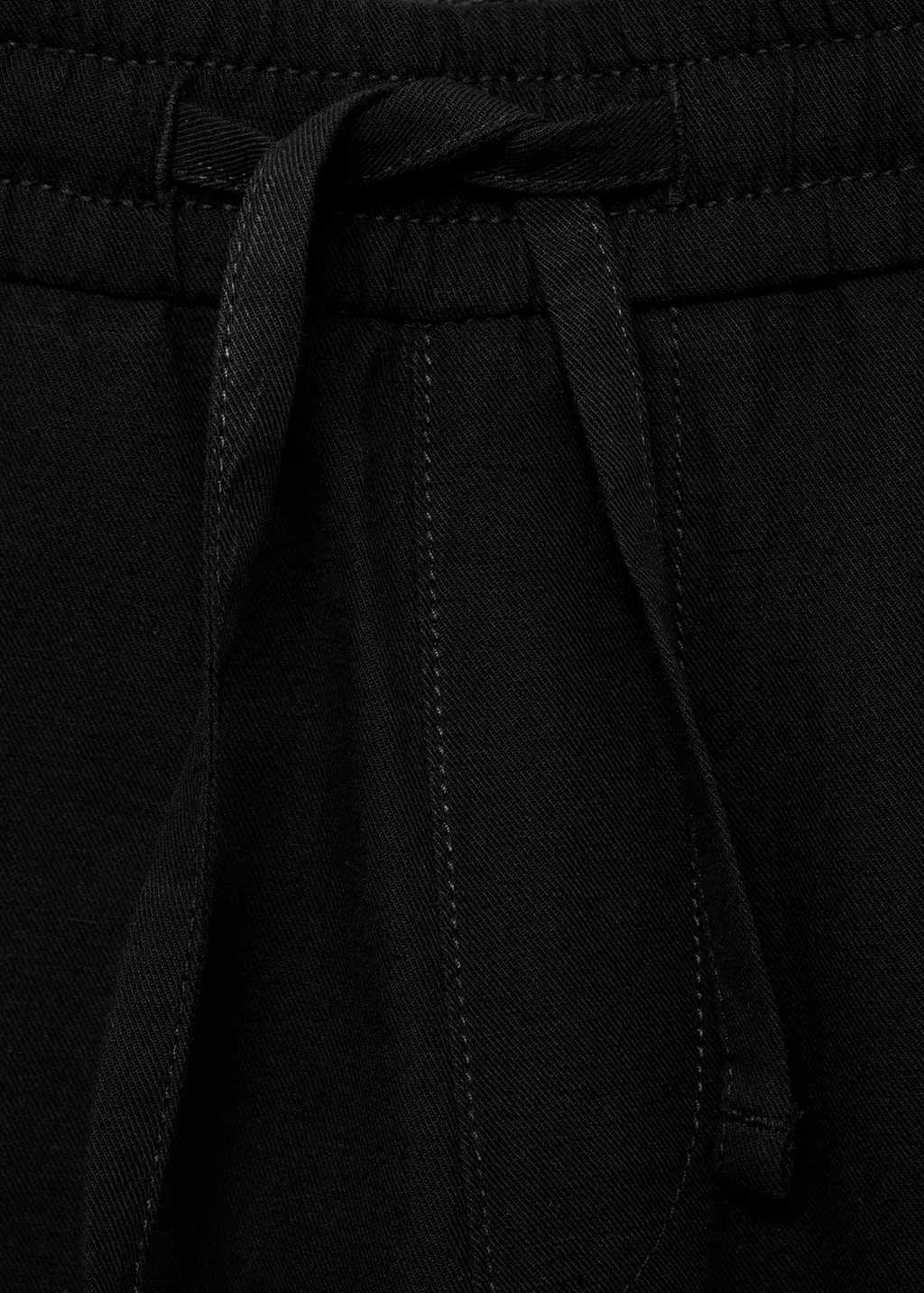 Cotton-linen jogger trousers - Black