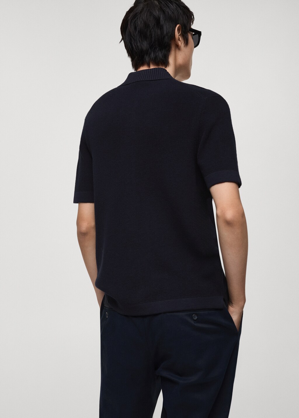 100% cotton knitted polo structure - Dark Navy