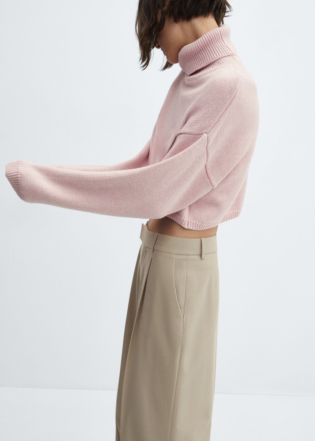 Turtleneck knitted sweater - Khaki