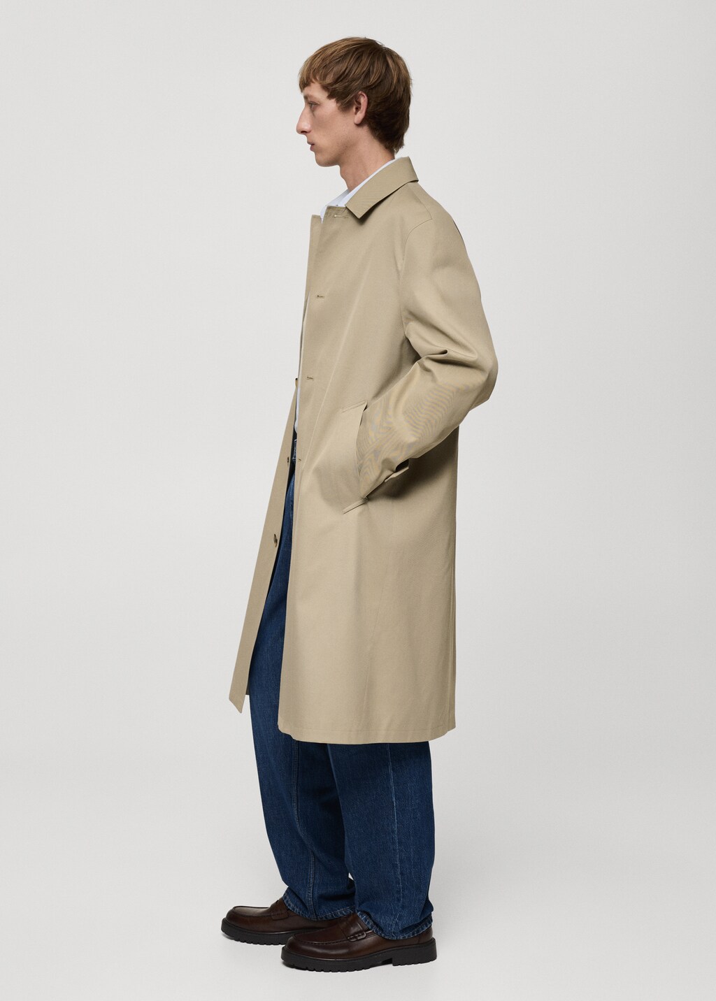 Relaxed-fit water-repellent trench coat - Beige