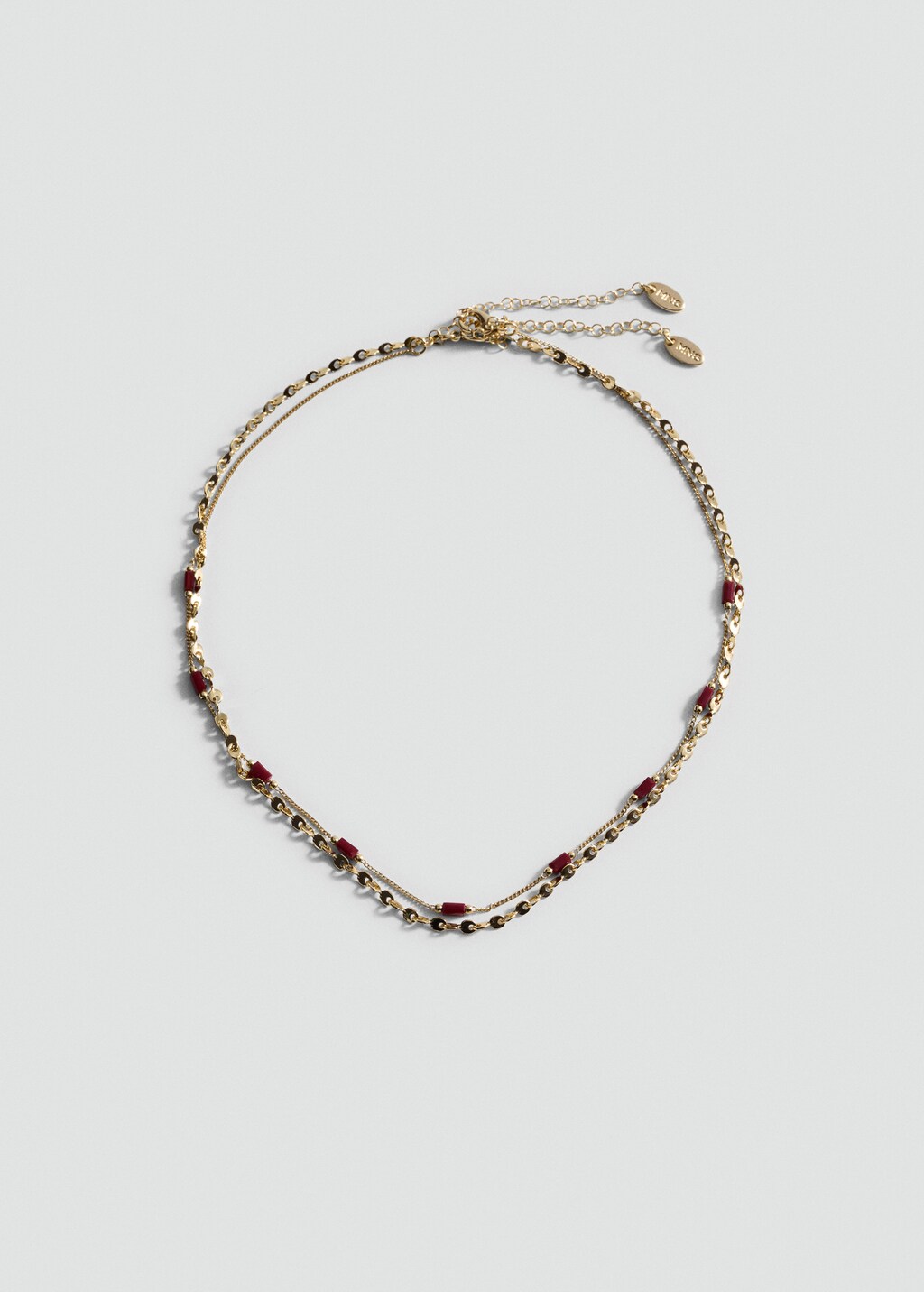 Double-chain crystal necklace - Gold