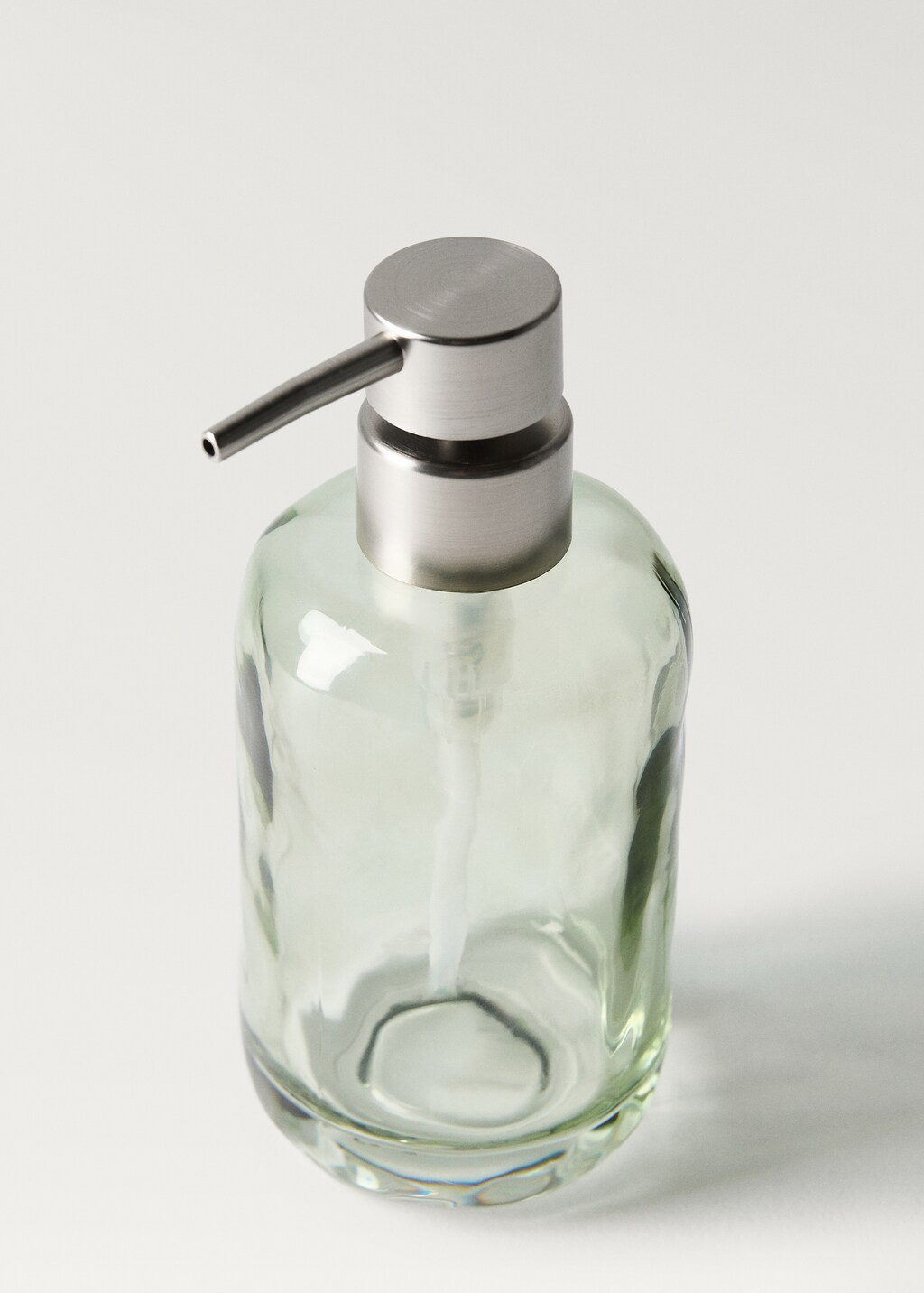 Cylindrical glass soap dispenser - Green