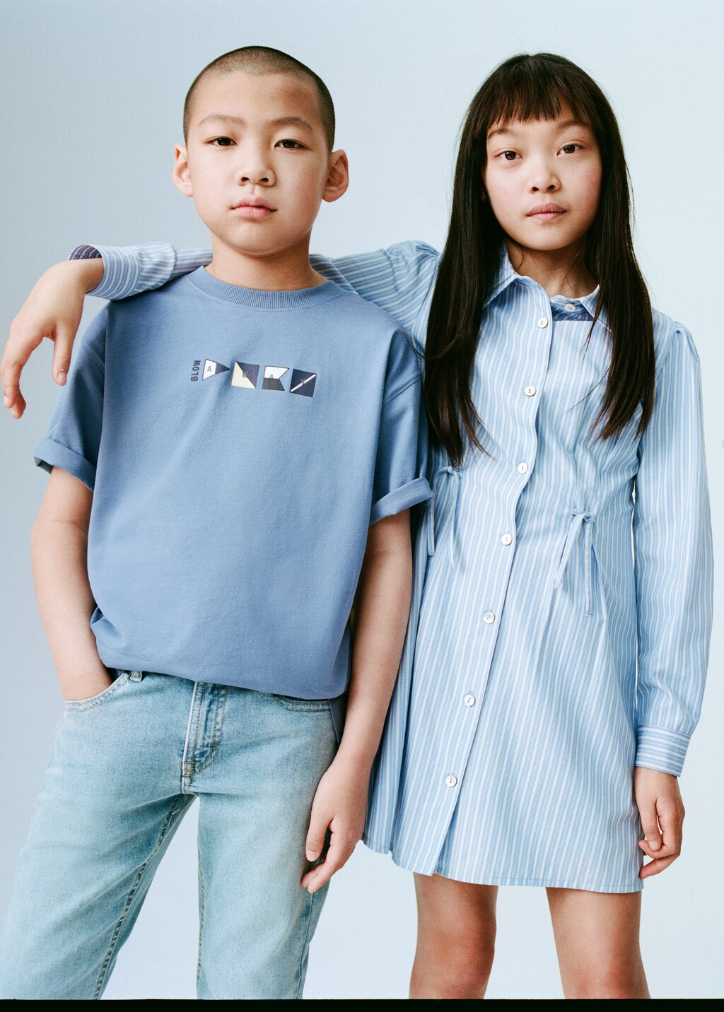 Striped shirt dress - Blue