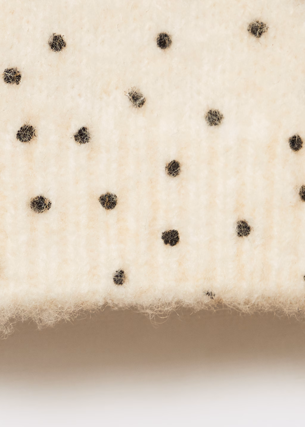 Polka-dot knitted cardigan - Ecru