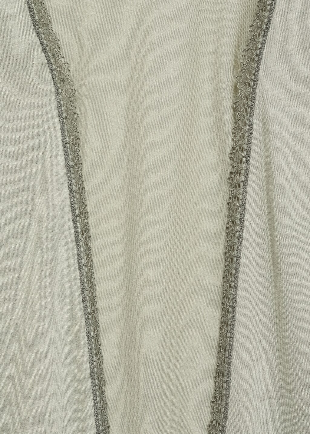 Cotton robe with contrasting lace - Medium Brown