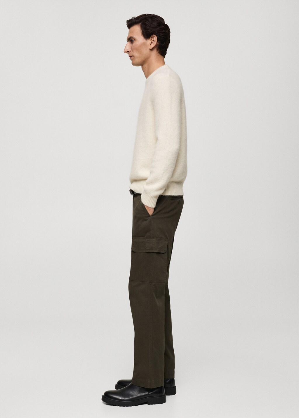 Straight-fit cargo trousers - Khaki