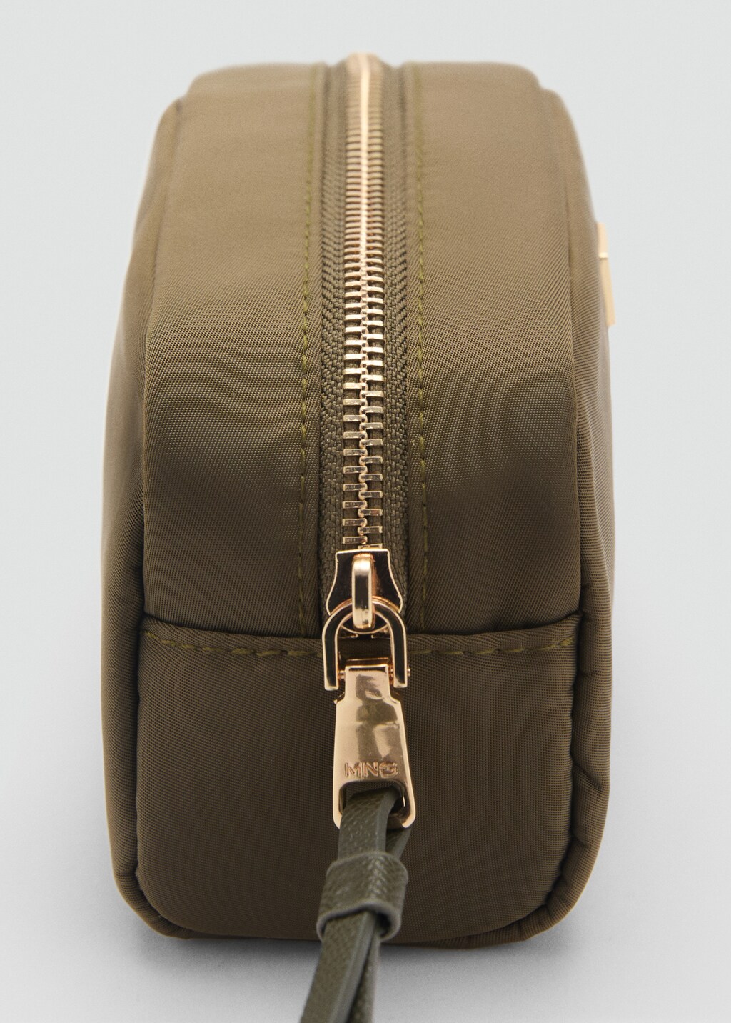 Zipped nylon cosmetics bag - Khaki