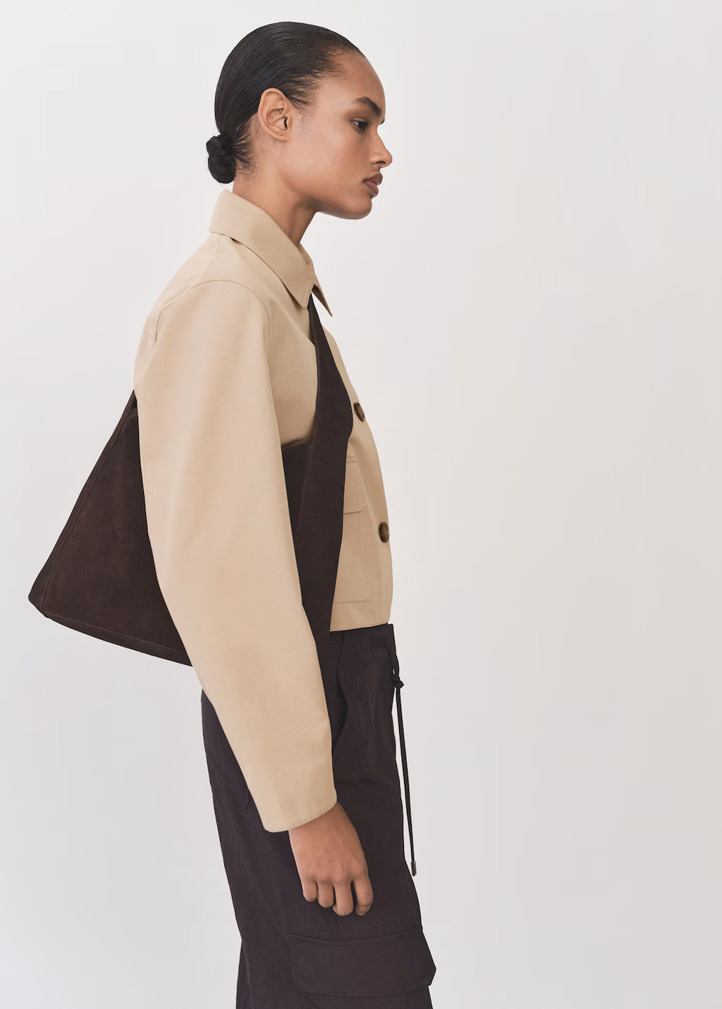 Cotton jacket with pockets - Khaki