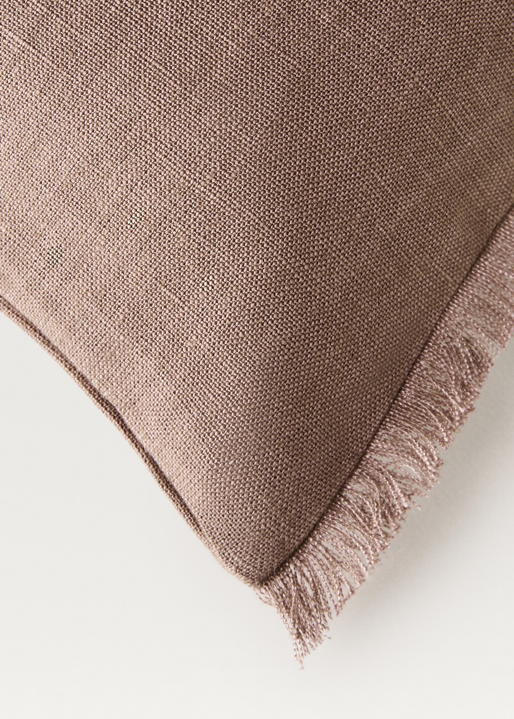 Linen cushion cover with frayed sides 30x50 cm - Pink