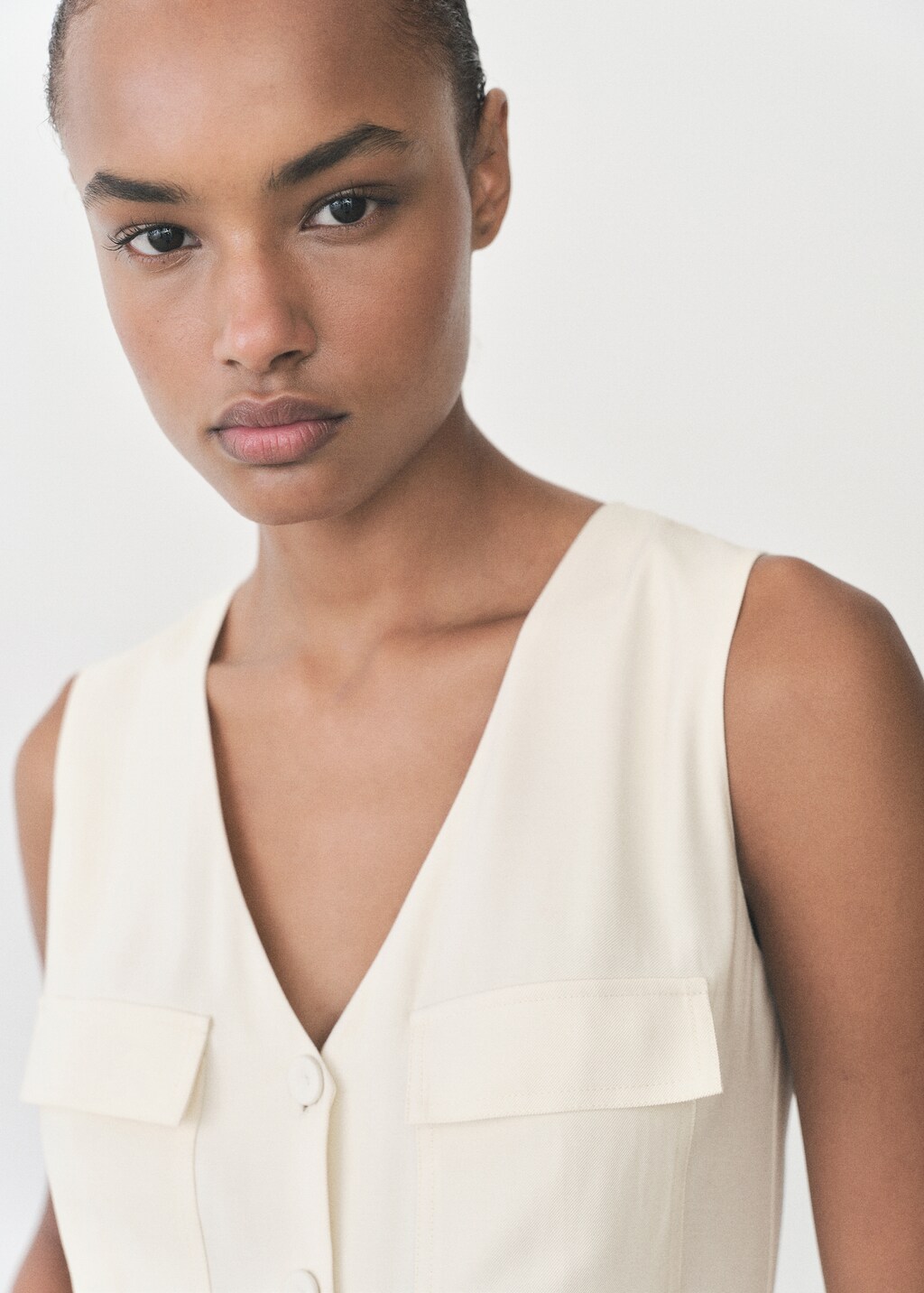 Belt long jumpsuit - Ecru