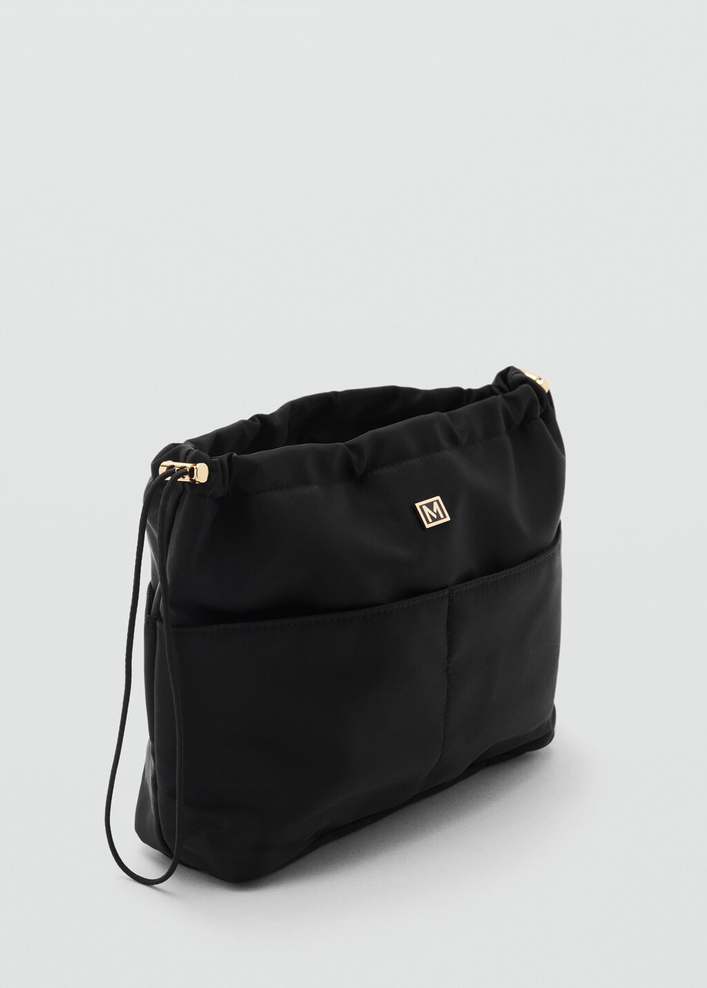 Nylon toiletry bag with pockets - Black