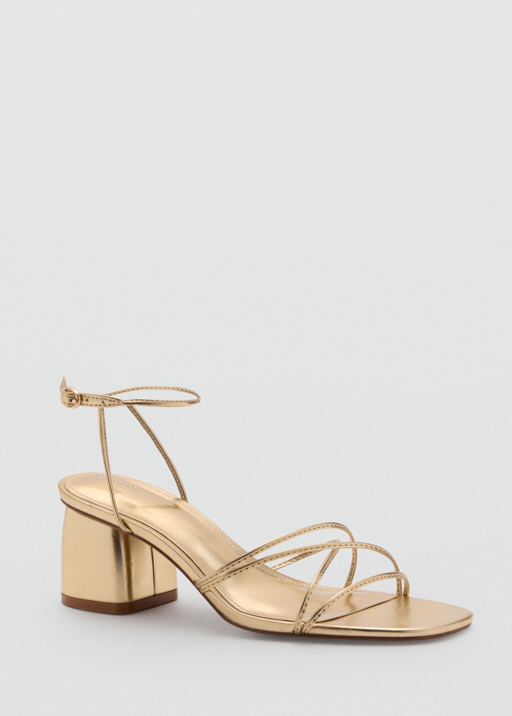 Heeled sandal with crossed straps - Leather