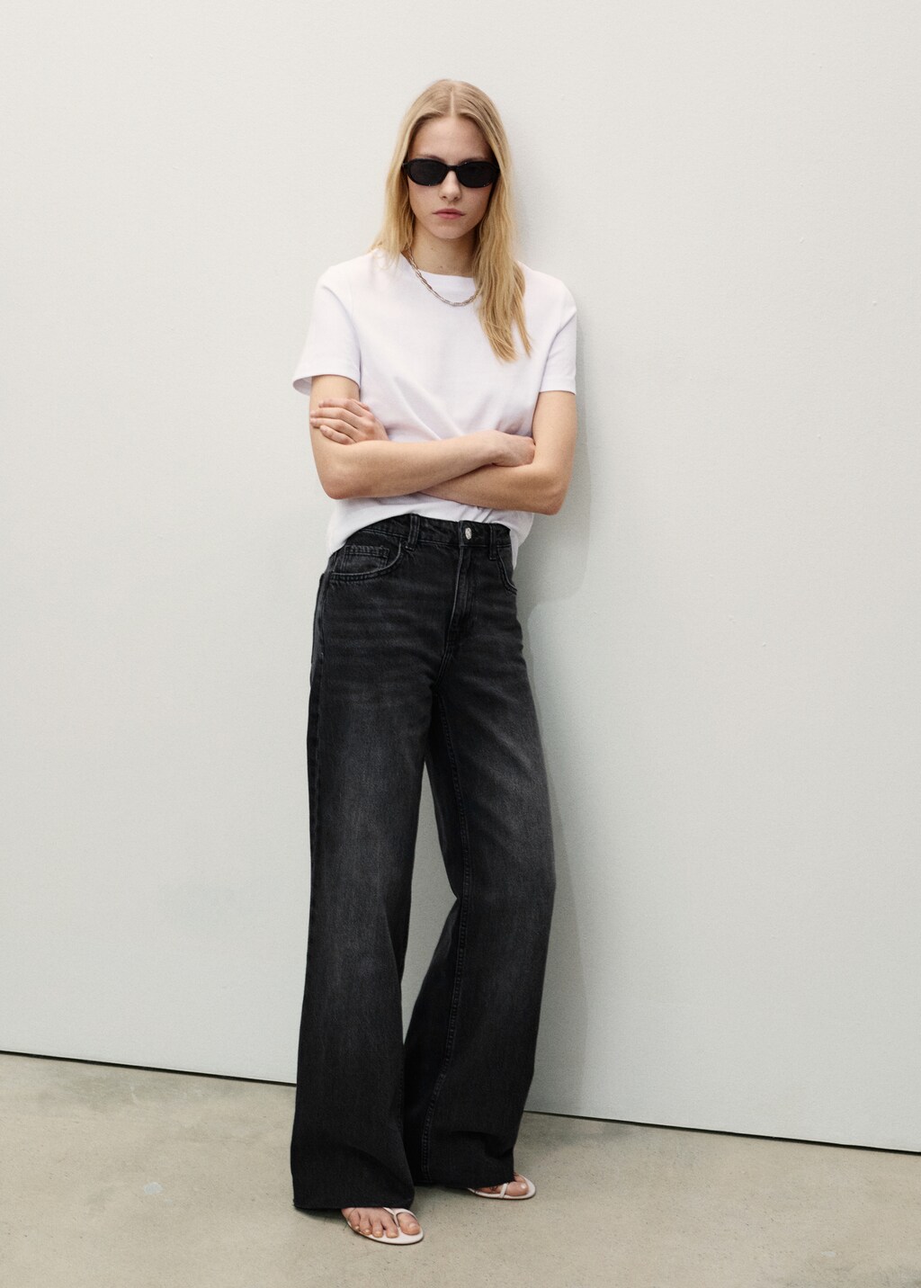 Danila wideleg rinse-wash jeans - Open Blue