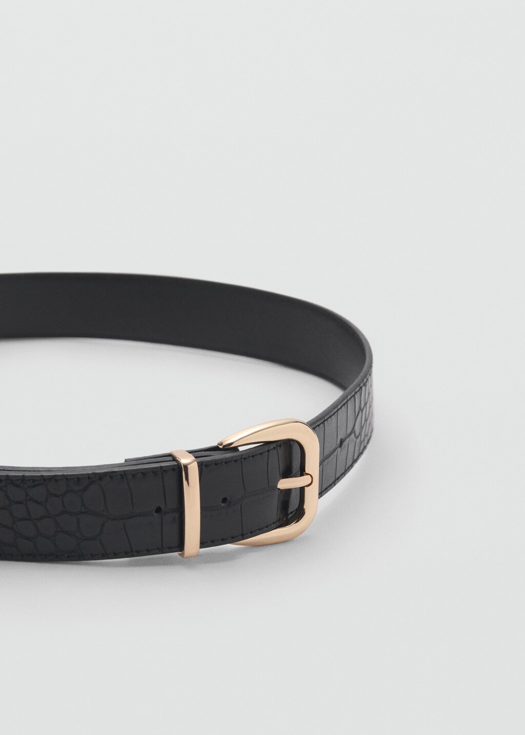 Crocodile-effect belt - Brown