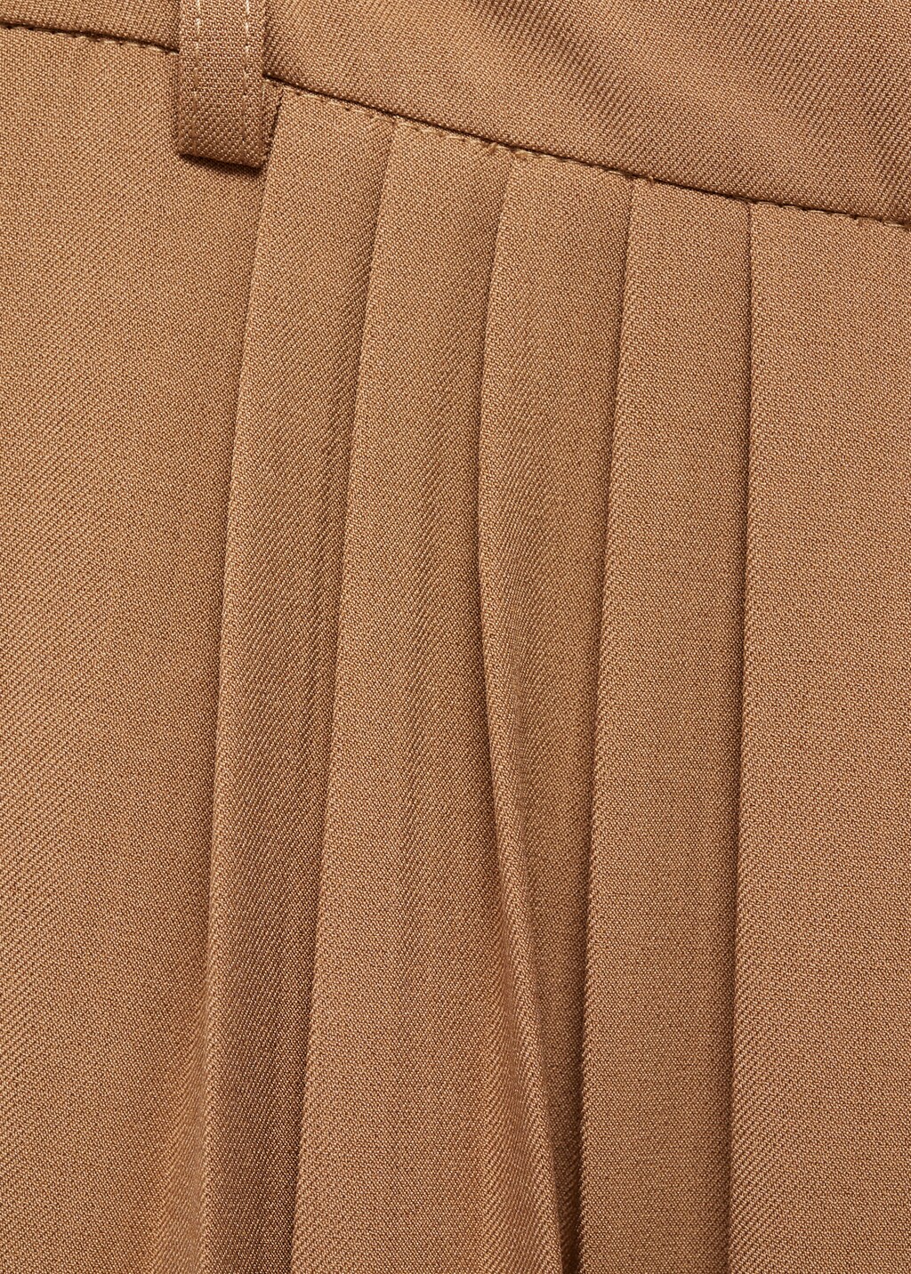 Wideleg pleated trousers - Medium Brown